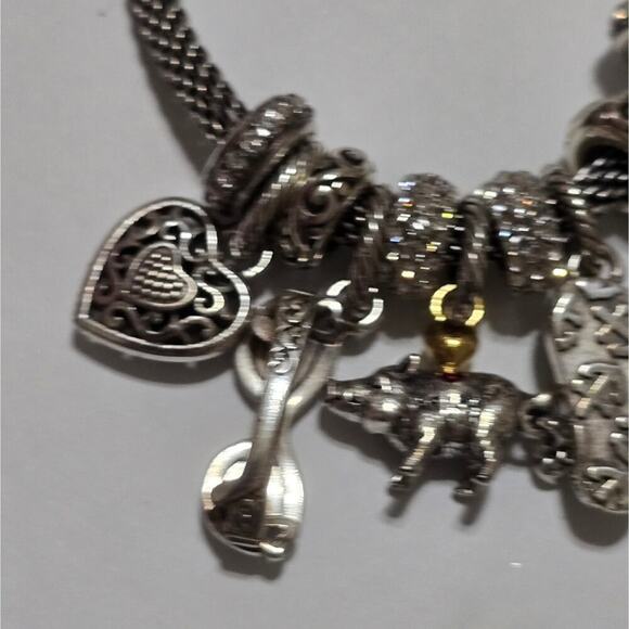 Brighton Arkansas Razorbacks Heart Sunglasses Sandal Charm Bracelet - Picture 6 of 10